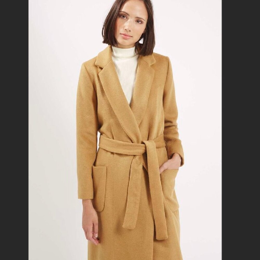 Topshop brown coat - size US 4